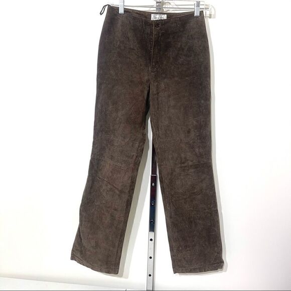 Live A Little brown suede pants jeans EUC size 4 leather - Picture 6 of 13
